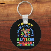 Ik ben niet misleid dat ik Autism Awareness Autist Sleutelhanger (Voorkant)