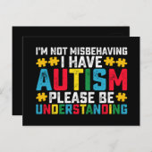 Ik ben niet misleid dat ik autisme heb, alsjeblief briefkaart (Voorkant / Achterkant)