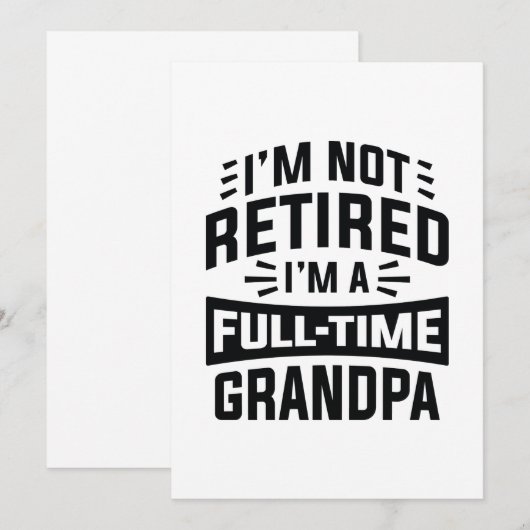 Ik ben niet moe, ik ben een voltijdse opa bedankkaart (Voorkant / Achterkant)