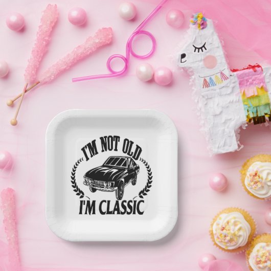 Ik ben niet Oud Ik ben Classic grappige auto Papieren Bordje (Feest)