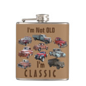 Ik ben niet oud, ik ben CLASSIC Old Vehicles Manne Heupfles (Voorkant)