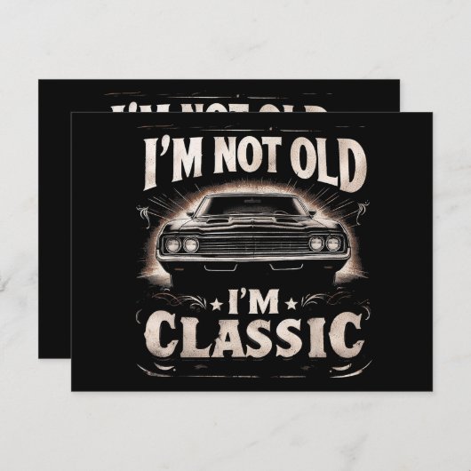 Ik ben niet oud Ik ben Classic Retro Funny Car Qu (Voorkant / Achterkant)