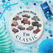 Ik ben niet oud, ik ben CLASSIC  Vehicles Birthday Papieren Bordje (Feest)