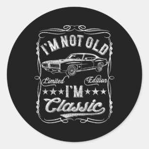 Ik ben niet oud Ik ben Clic Funny Car  Mannen en w Ronde Sticker