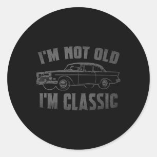 Ik ben niet oud Ik ben Clic Grappige Auto Grafisch Ronde Sticker