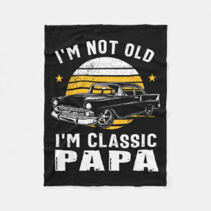 Ik ben niet oud, ik ben Clic Papa Leuke Spierauto Fleece Deken