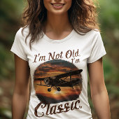 Ik ben niet oud Ik ben een klassiek vliegtuig T-shirt
