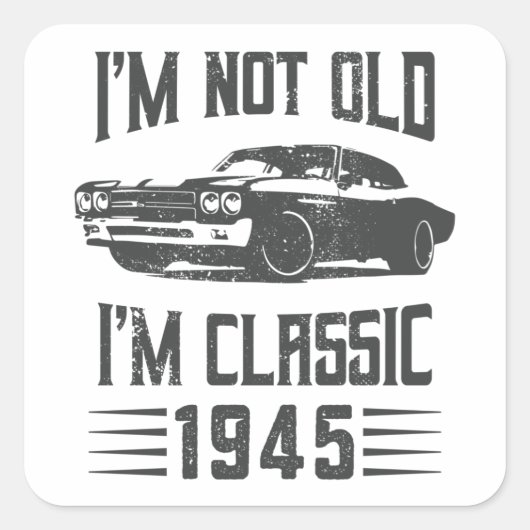 Ik ben niet oud. Ik ben een klassieke 80e verjaard Vierkante Sticker (Voorkant)