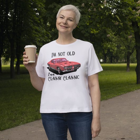Ik ben niet oud ik ben een klassieke auto grappig t-shirt