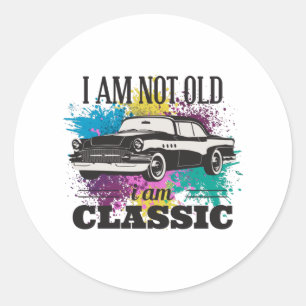 Ik ben niet oud Ik ben een Klassieke Grungy Kleur  Ronde Sticker