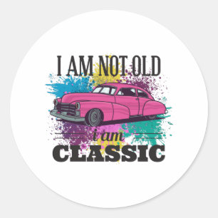 Ik ben niet oud Ik ben een Klassieke Grungy Kleur Ronde Sticker