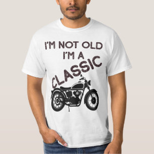 Ik ben niet oud, ik ben een klassieke motorfiets t-shirt