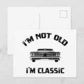 Ik ben niet oud, ik ben gewoon klassiek briefkaart (Voorkant / Achterkant)