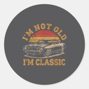 Ik ben niet oud, ik ben grappig Clic Funny Car Gra Ronde Sticker