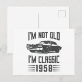 Ik ben niet oud ik ben Klassiek 1958 70ste verjaar Briefkaart (Voorkant / Achterkant)