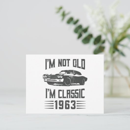 Ik ben niet oud, ik ben klassiek 1963 60e verjaard briefkaart (Staand voorkant)