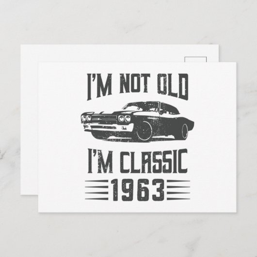 Ik ben niet oud, ik ben klassiek 1963 60e verjaard briefkaart (Voorkant / Achterkant)
