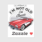 Ik ben niet Oud Ik ben Klassiek! Corvette 1961 Sticker (Vel)