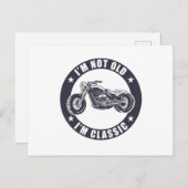 Ik ben niet oud, ik ben klassiek - Grappige motorf Briefkaart (Voorkant / Achterkant)