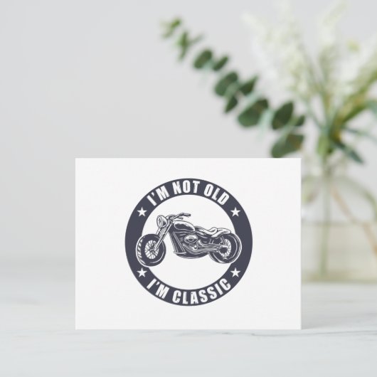 Ik ben niet oud, ik ben klassiek Grappige motorfie Briefkaart (Staand voorkant)