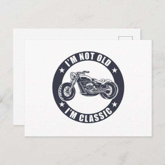 Ik ben niet oud, ik ben klassiek Grappige motorfie Briefkaart (Voorkant / Achterkant)