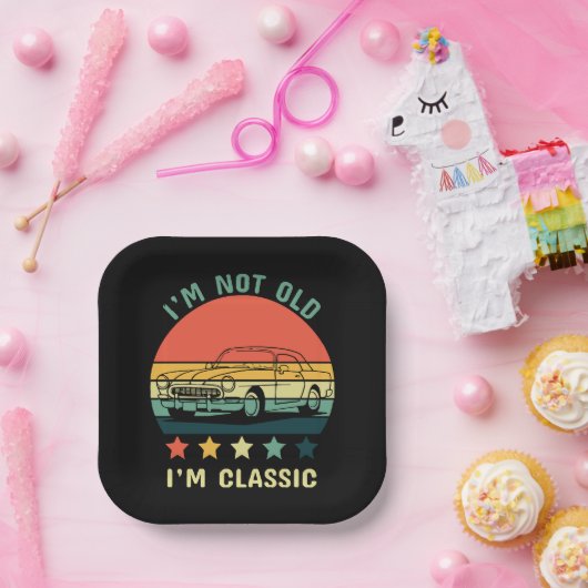 Ik ben niet oud Ik ben klassiek Papieren Bordje (Feest)