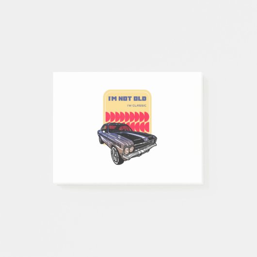 Ik ben niet oud, ik ben klassiek post-it® notes (Voorkant)
