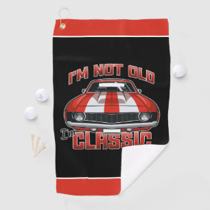 Ik ben niet oud, ik ben klassiek - Retro rode spie Golfhanddoek