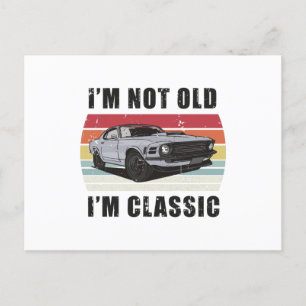 Ik ben niet oud, ik ben klassiek Retro Sunset Musc Briefkaart