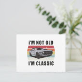 Ik ben niet oud, ik ben klassiek Retro Sunset Musc Briefkaart (Staand voorkant)