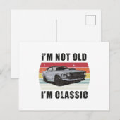 Ik ben niet oud, ik ben klassiek Retro Sunset Musc Briefkaart (Voorkant / Achterkant)