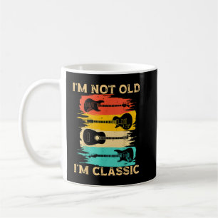 Ik ben niet oud, ik ben klassiek Vintage gitaar vo Koffiemok