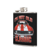 Ik ben niet oud, ik ben klassieke, Retro Red Muscl Heupfles (Links)