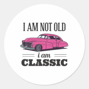 Ik ben niet oud ik ben klassieke ronde sticker