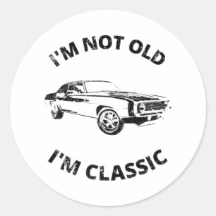 Ik ben niet oud, ik ben klassieke ronde sticker