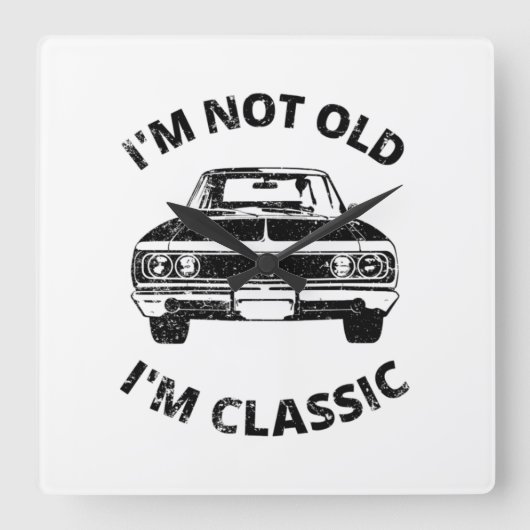 Ik ben niet oud, ik ben klassieke vierkante klok (Voorkant)