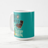 Ik ben niet oud, ik ben middeleeuwse moderne koffiemok (Voorkant links)