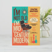 Ik ben niet oud Ik ben midden eeuw moderne feestui Kaart (Staand voorkant)