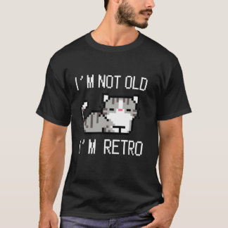 Ik ben niet oud Ik ben retro Grappig Pixelart Cat  T-shirt