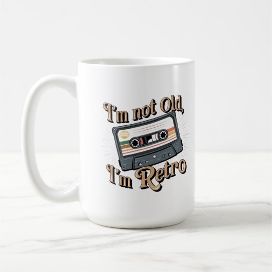 Ik ben niet oud, ik ben Retro Koffiemok (Links)