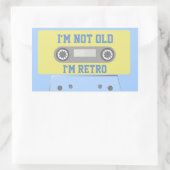 "Ik ben niet oud, ik ben retro" Rechthoekige Sticker (Tas)