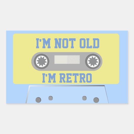 "Ik ben niet oud, ik ben retro" Rechthoekige Sticker (Voorkant)