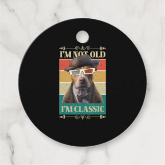 Ik ben niet oud IM Classic Pitbull Dog Retro L Bedankjes Labels