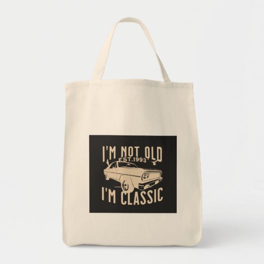 Ik ben niet oud Im klassiek, modern,  zwart Tote Bag (Voorkant)