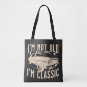 Ik ben niet oud voor de klassieke zwarte-klasauto- tote bag (Voorkant)