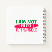 Ik ben niet perfect, maar ik ben een unieke notitieboek (Achterkant)