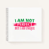 Ik ben niet perfect, maar ik ben een unieke notitieboek (Voorkant)