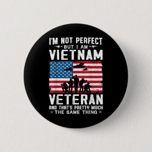 Ik ben niet perfect, maar ik ben een veteraan ronde button 5,7 cm