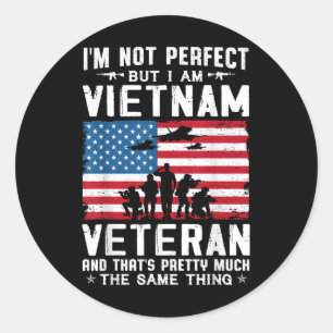 Ik ben niet perfect, maar ik ben een veteraan ronde sticker