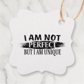 Ik ben niet perfect, maar ik ben uniek bedankjes labels (Achterkant)